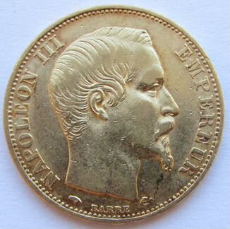 20 франков Наполеон III 1857г. золото 900