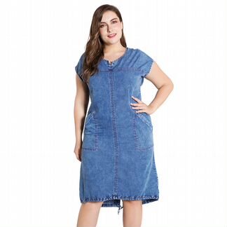Платье из джинсовой ткани 54-56 размер