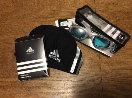 Шапочка и очки для плавания Adidas новые