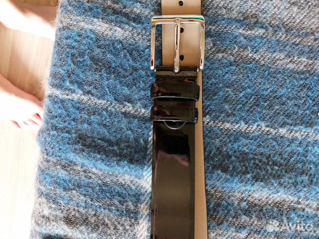 Мужской кожаный ремень лакированый alon