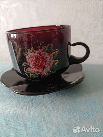 Кофейные чашки из цветного стекла. 6 пар