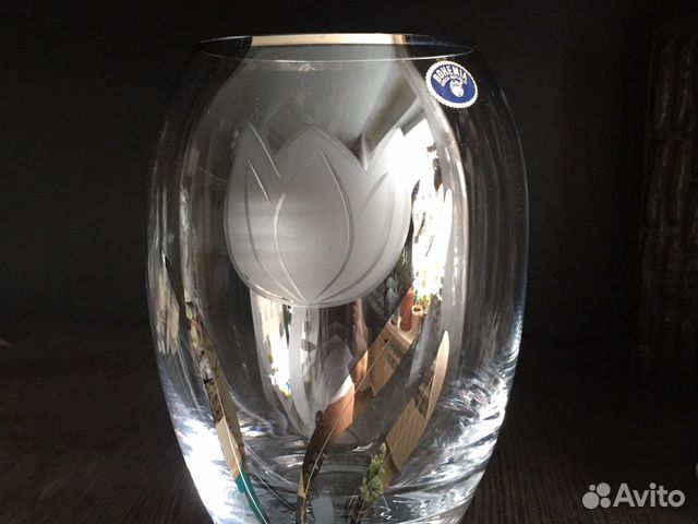 Богемское стекло. Ваза. Кувшин и 4 стакана