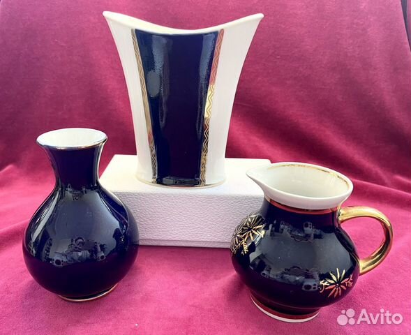 Вазы фарфор лфз кобальт