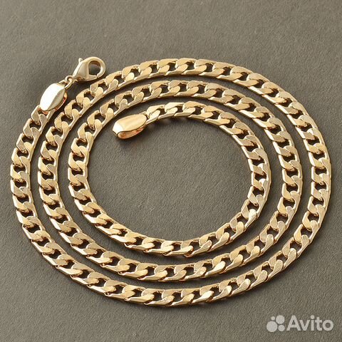 Цепь унисекс 18К Gold Filled, ширина 6 мм Цепь унисекс 18К Gold Filled, ширина 6 мм