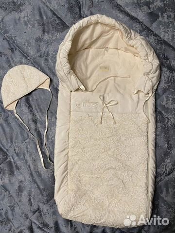 Конверт с шапочкой на выписку с кружевом