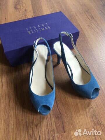 Туфли Stuart Weitzman босоножки голубые замша р.37 Туфли Stuart Weitzman босоножки голубые замша р.37