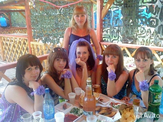 Фата на девичник.Цветная, короткая