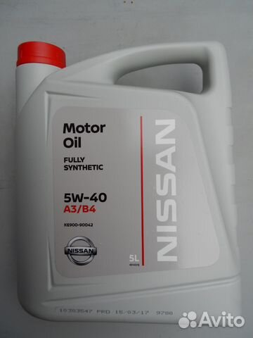 масло nissan 5w40