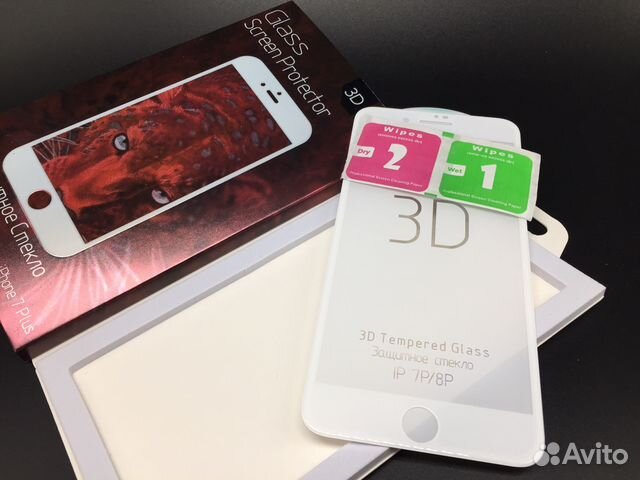 3D стекло iPhone 7 / 8 Plus Белое Универсальное RP