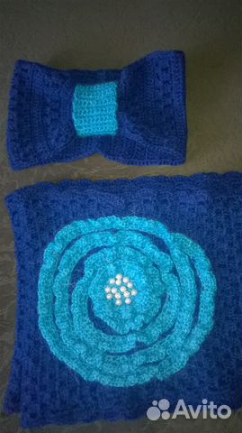 Шарф снуд на 2 оборота и повязка