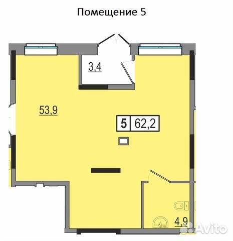 Офисное помещение, 62.2 м² в ЖК Танго