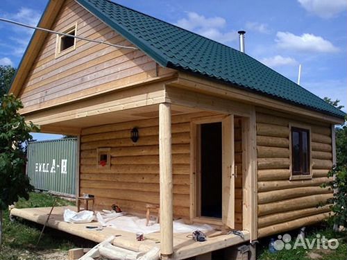 Сруб бани 4х5 + 2 м вынос под открытую террасу