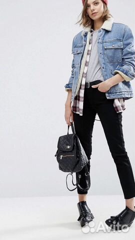 Джинсовая куртка с мехом ASOS