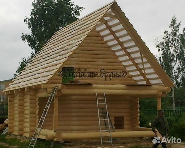 Сруб бани 6х5 из Псковской области. Рубка Сруб бани 6х5 из Псковской области. Рубка