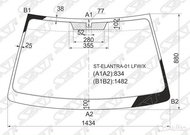 Стекло лобовое в клей hyundai elantra / avante