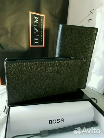 Мужской кожанный клатч-портмоне Hugo Boss зима 20 Мужской кожанный клатч-портмоне Hugo Boss зима 20
