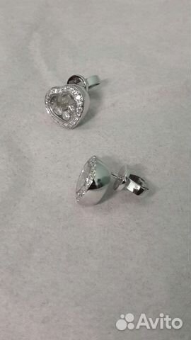 Новые золотые серьги Chopard 7 гр брилл 0.54 ct Новые золотые серьги Chopard 7 гр брилл 0.54 ct