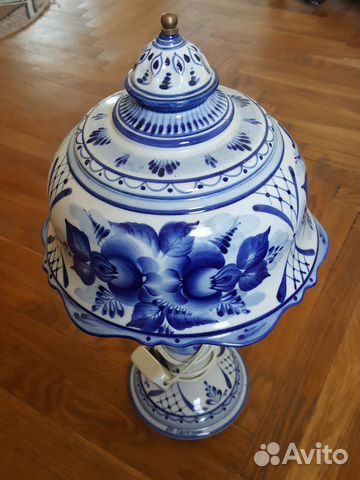 Лампа настольная, гжельский фарфор
