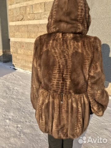 Шуба норковая с капюшоном