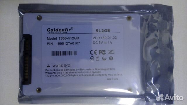 SSD Goldenfir 512 Gb