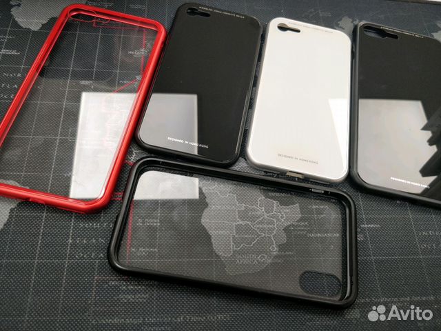 Магнитный чехол бампер Стекло для iPhone