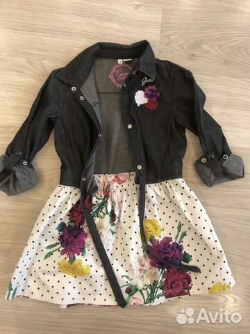 Guess Оригинал, стильное платье для девочки 4-5 ле