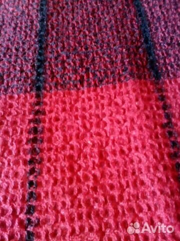 Плед в клетку шерсть полуторный