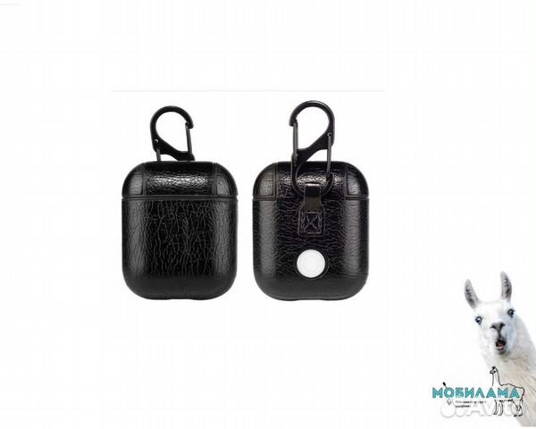 Чехол для наушников AirPods (экокожа) с карабином