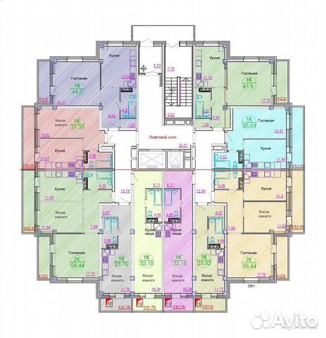 1-к квартира, 45.8 м², 20/25 эт. 1-к квартира, 45.8 м², 20/25 эт.