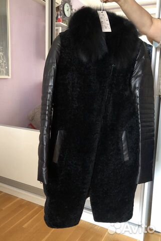 Дублёнка-пуховик женская из натуральной кожи