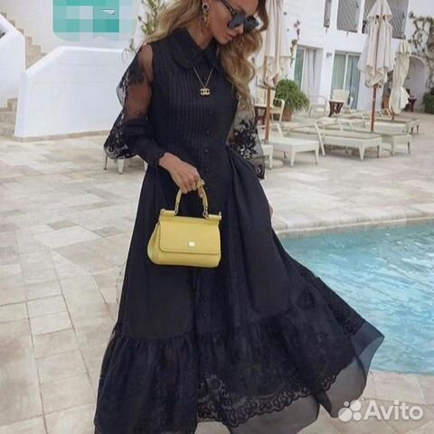 Новое чёрное платье в пол