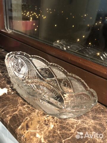 Хрустальная ваза-ладья