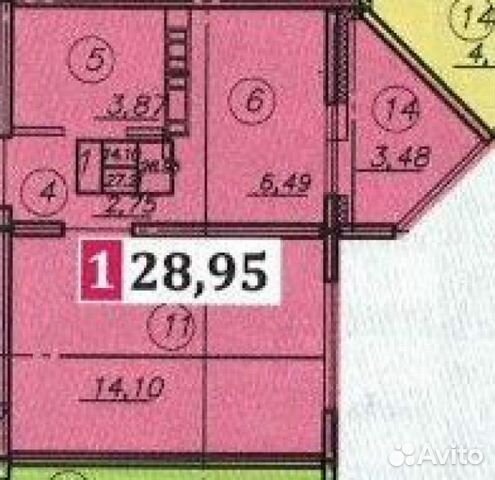 1-к квартира, 28 м², 2/18 эт.