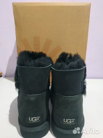UGG Mini Bailey Button мини черные с пуговкой UGG Mini Bailey Button мини черные с пуговкой