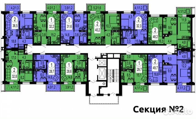 2-к квартира, 40.1 м², 19/19 эт. 2-к квартира, 40.1 м², 19/19 эт.