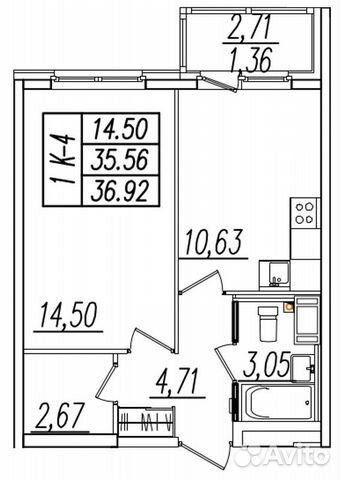1-к квартира, 37.9 м², 8/18 эт. 1-к квартира, 37.9 м², 8/18 эт.