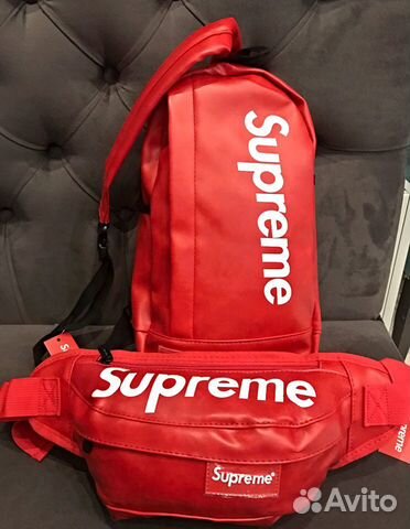 Сумка поясная красная Supreme Сумка поясная красная Supreme