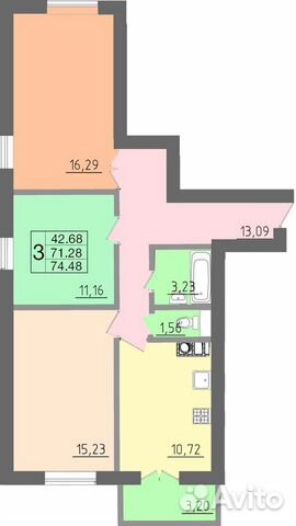 3-room apartment, 76 m2, 7/10 FL. 84812777000 buy 10