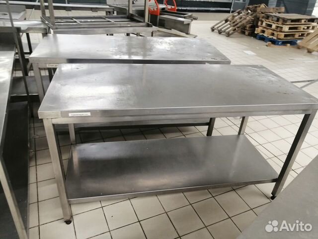 Стол из нержавейки с полкой 160/70 см высота 85 Стол из нержавейки с полкой 160/70 см высота 85