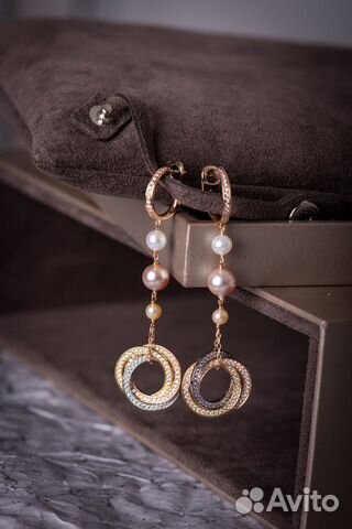 Cartier Trinity de Cartier Pearl Diamond Gold Earr Cartier Trinity de Cartier Pearl Diamond Gold Earr