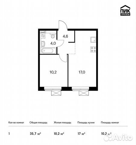 1-к квартира, 35.7 м², 11/15 эт. 1-к квартира, 35.7 м², 11/15 эт.