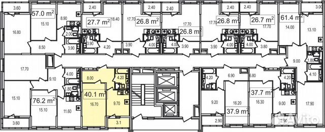 1-к квартира, 40.1 м², 7/25 эт. 1-к квартира, 40.1 м², 7/25 эт.