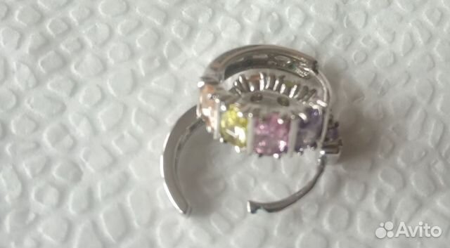 Серебряные серьги Конго с аметистом, хризолитом, р Серебряные серьги Конго с аметистом, хризолитом, р