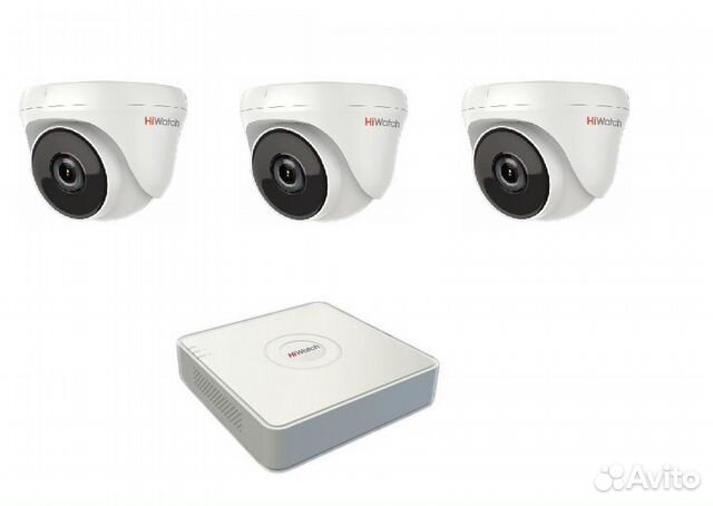 Комплект видеонаблюдения три внутренних видеокамер