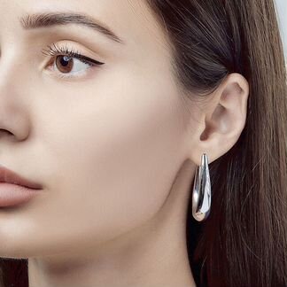 Серебряные серьги, покрытие родий