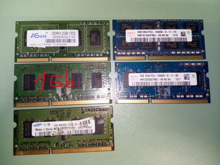 Память для ноутбука sodimm DDR2, DDR3