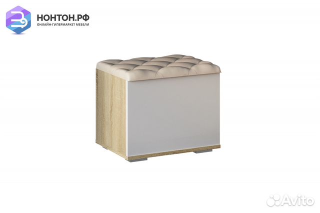 Тумба-пуф Белладжио дуб сонома / белый