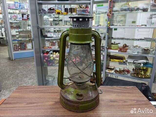 Советская Керосиновая Лампа Зелёная СССР Ретро