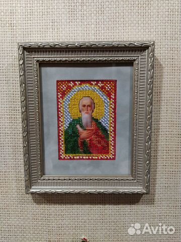 Икона св Андрея, вышитая бисером (ручная работа)