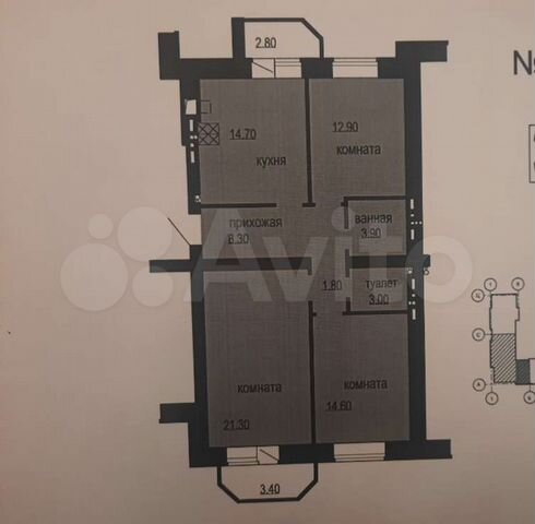 3-к. квартира, 86,7 м², 5/9 эт.